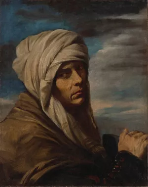 A man wearing a turban by Pier Francesco Mola Oil Painting