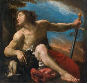 David With The Head Of Goliath by Pier Francesco Mola Oil Painting