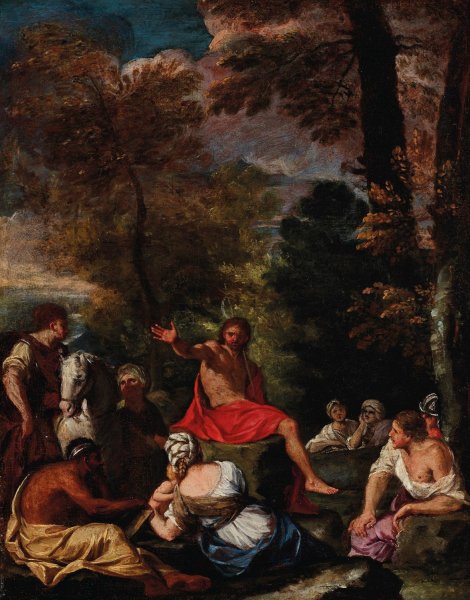 Main Product Photo of Saint John the Baptist preaching Painting by Pier Francesco Mola