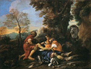 Tancred Revived by Erminia and Vafrine after the Combat with Argantes by Pier Francesco Mola Oil Painting