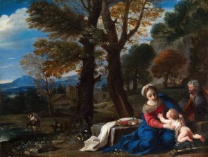 The Rest on the Flight into Egypt by Pier Francesco Mola Oil Painting