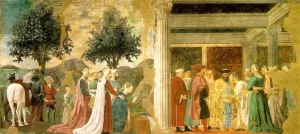 Adoration of the Holy Wood and the Meeting of Solomon and the Queen of Sheba Oil painting by Piero Della Francesca