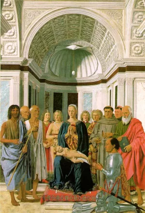 Madonna and Child with Saints Montefeltro Altarpiece by Piero Della Francesca Oil Painting