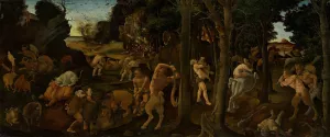 A Hunting Scene by Piero Di Cosimo Oil Painting