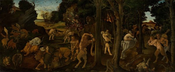 A Hunting Scene  by Piero Di Cosimo - Hand-Painted Oil Painting Reproduction