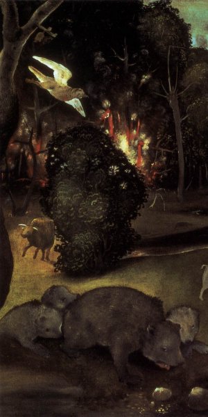 Forest Fire Detail by Piero Di Cosimo - Hand-Painted Oil Painting Reproduction