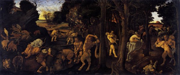 Main Product Photo of Hunting Scene Painting by Piero Di Cosimo