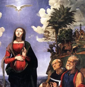Incarnation of Jesus Detail painting by Piero Di Cosimo