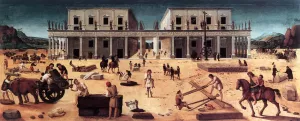 The Building of a Palace by Piero Di Cosimo - Oil Painting Reproduction
