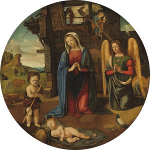The Nativity with the Infant Saint John by Piero Di Cosimo Oil Painting