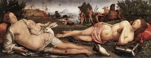 Venus, Mars, and Cupid by Piero Di Cosimo - Oil Painting Reproduction