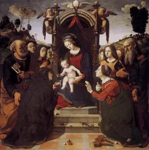 Virgin and Child Enthroned with Saints painting by Piero Di Cosimo