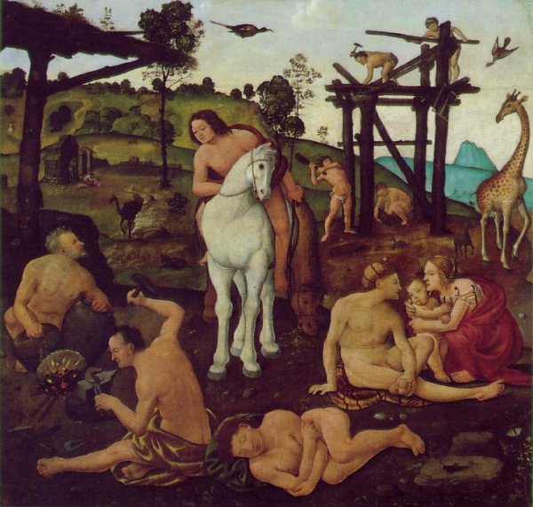 Main Product Photo of Vulcan and Aeolus Painting by Piero Di Cosimo