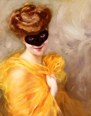 Lady At A Masked Ball by Pierra Ribera - Oil Painting Reproduction