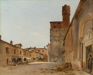 Saint Salvi Church, Albi by Pierre Achille Poirot Oil Painting