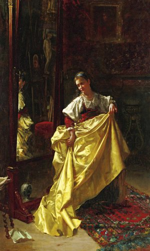 Grandmother's Gown by Pierre Adolphe Huas Oil Painting