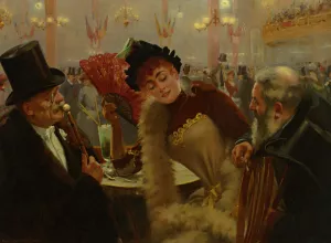 Suzanne et les Vieux Messieurs Oil painting by Pierre Andre Brouillet
