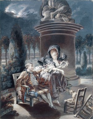 La Soiree des Tuileries by Pierre-Antoine Baudouin Oil Painting