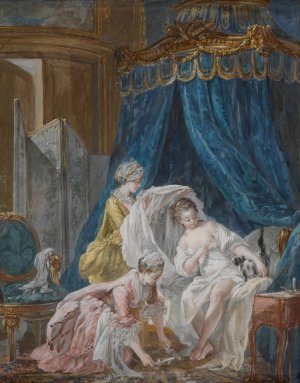 La toilette by Pierre-Antoine Baudouin Oil Painting