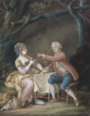 Le Dejeuner champetre by Pierre-Antoine Baudouin Oil Painting