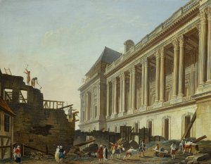 Degagement de la colonnade du Louvre Oil painting by Pierre-Antoine Demachy