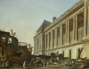 Degagement de la colonnade du Louvre by Pierre-Antoine Demachy Oil Painting
