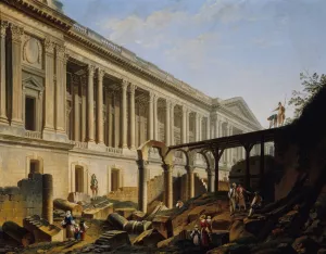 Degagement de la colonnade du Louvre by Pierre-Antoine Demachy Oil Painting