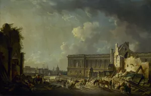 Degagement de la colonnade du Louvre by Pierre-Antoine Demachy Oil Painting