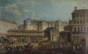 Demolition de la Bastille, le 17 juillet 1789 by Pierre-Antoine Demachy Oil Painting