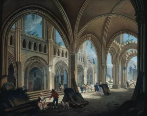 Demolition de l'eglise Saint-Jean-en-Greve, en 1800 by Pierre-Antoine Demachy Oil Painting