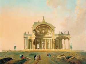 Fantastical Architectural Study With Figures Oil painting by Pierre-Antoine Demachy