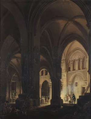Interieur de l'eglise des Saints-Innocents by Pierre-Antoine Demachy Oil Painting
