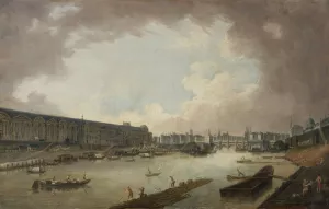 La Grande Galerie, le Pont-Neuf et l'ile de la Cite, vus du Pont Royal by Pierre-Antoine Demachy Oil Painting