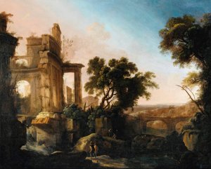 Landscape With Ruins by Pierre Antoine Patel The Younger Oil Painting