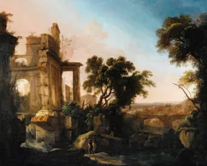 Landscape With Ruins by Pierre Antoine Patel The Younger Oil Painting