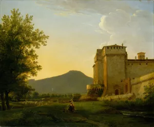 Grotta Ferrata In The Alban Hills by Pierre-Athanase Chauvin Oil Painting