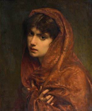 Portrait of a girl by Pierre-Auguste Cot Oil Painting