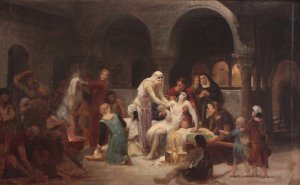 Sainte Elisabeth de Hongrie soignant les malades by Pierre-Auguste Cot Oil Painting