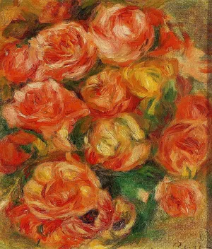 A Bowlful of Roses Oil painting by Pierre-Auguste Renoir