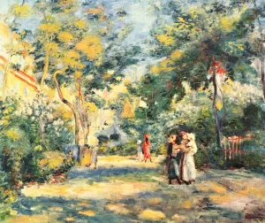 A Garden in Montmartre by Pierre-Auguste Renoir Oil Painting