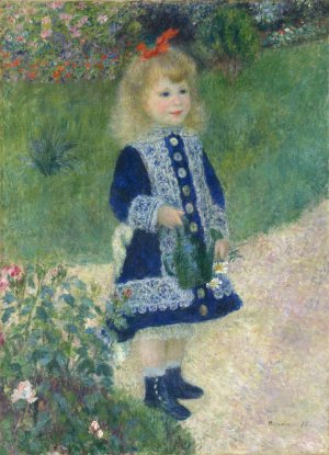 A Girl with a Watering Can by Pierre-Auguste Renoir Oil Painting
