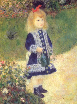 A Girl with a Watering Can Oil painting by Pierre-Auguste Renoir