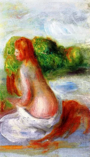 A Girl painting by Pierre-Auguste Renoir