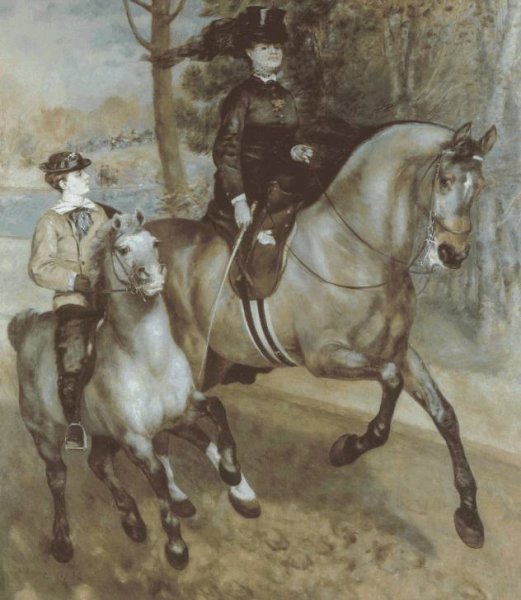 A Morning Ride in the Bois de Boulogne by Pierre-Auguste Renoir - Hand-Painted Oil Painting Reproduction
