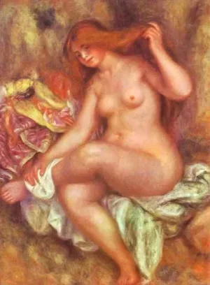 A Seated Bather by Pierre-Auguste Renoir - Oil Painting Reproduction