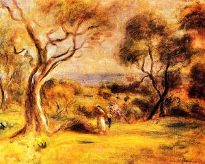 A Walk by the Sea by Pierre-Auguste Renoir Oil Painting