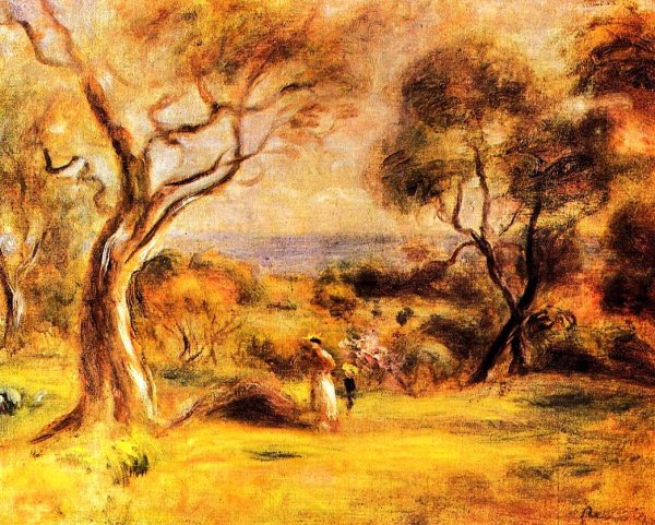 Main Product Photo of A Walk by the Sea Painting by Pierre-Auguste Renoir