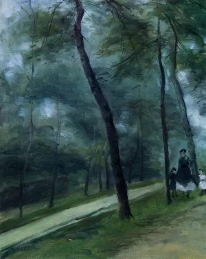 A Walk in the Woods by Pierre-Auguste Renoir - Oil Painting Reproduction