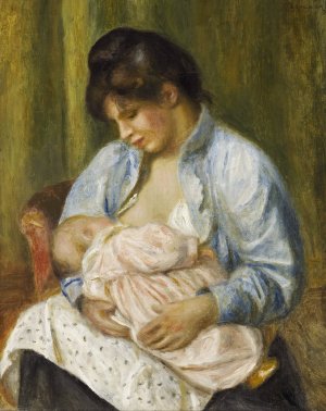A Woman Nursing a Child by Pierre-Auguste Renoir Oil Painting