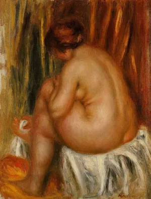After Bathing Nude Study by Pierre-Auguste Renoir Oil Painting